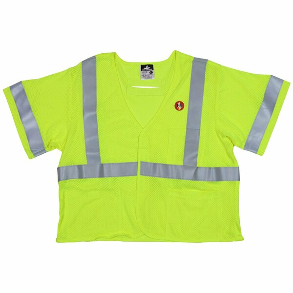 Mcr Safety FR, Fr Modacrylic Vest, CL3, Mesh Lime M FRMCL3MLM